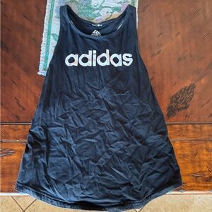 Adidas Black Tank with White Logo